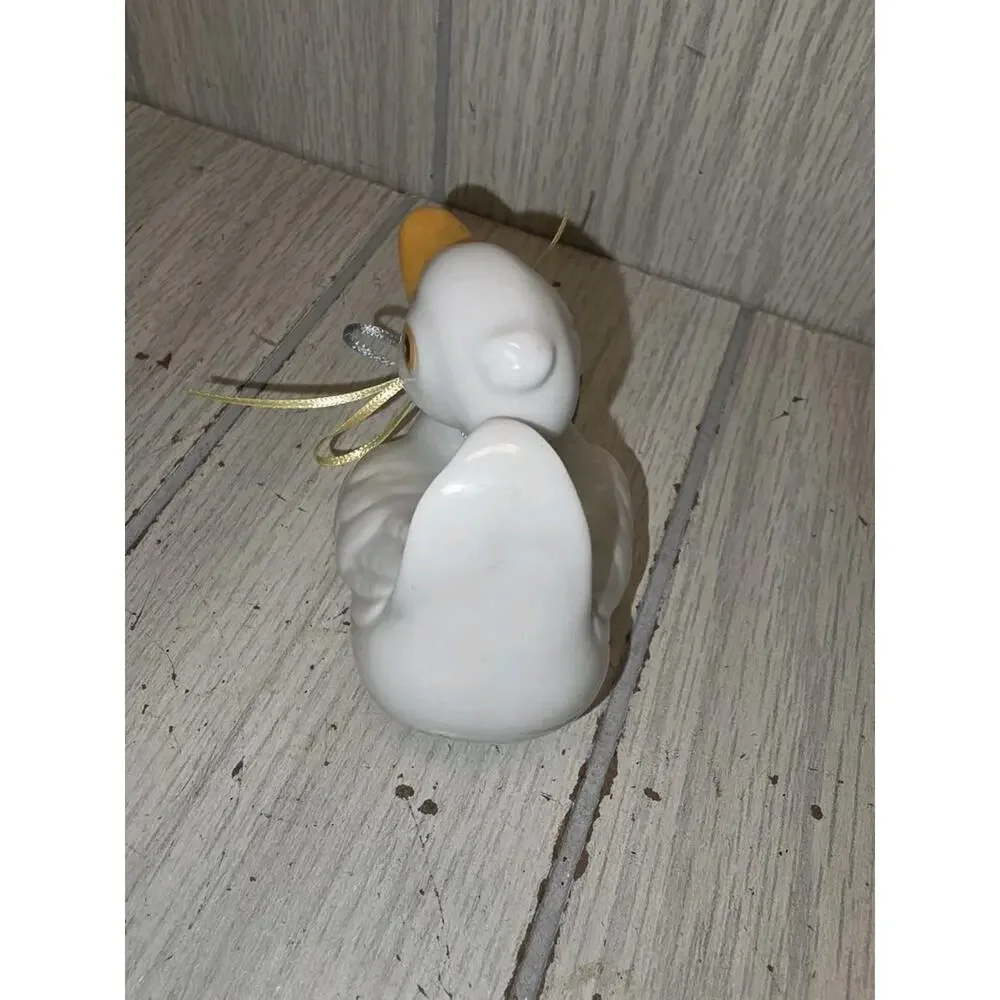 Vintage White Ceramic Duck Homco #1414 Easter Spring Decor Farmhouse Cottagecore